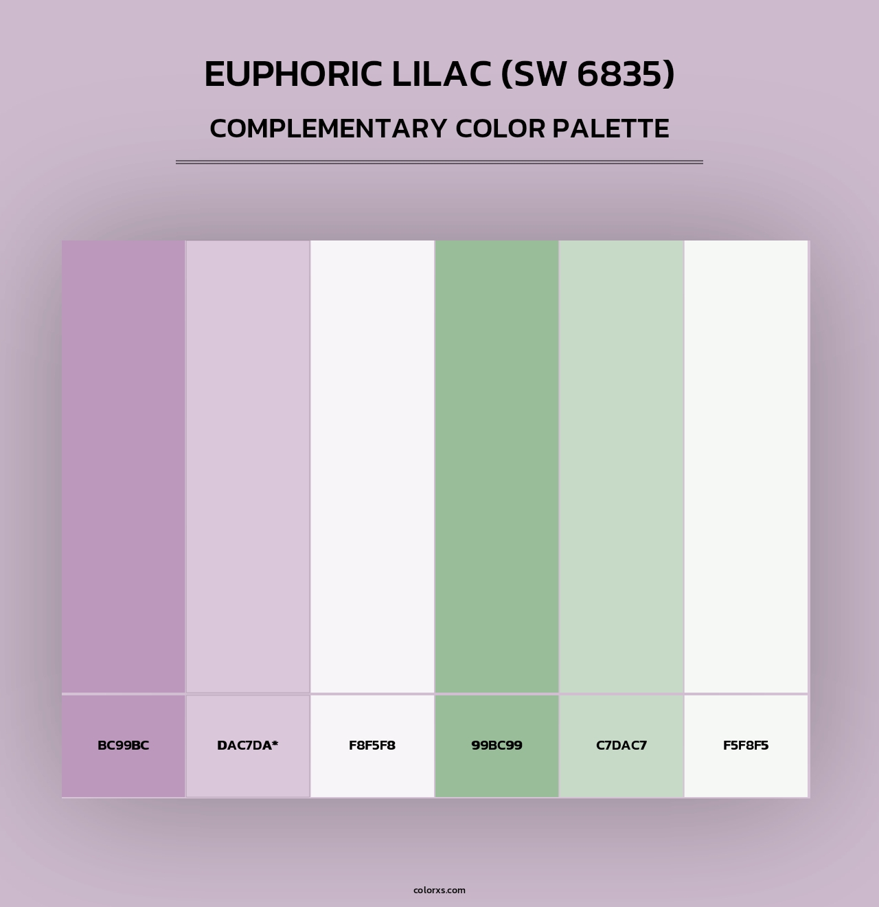 Euphoric Lilac (SW 6835) - Complementary Color Palette