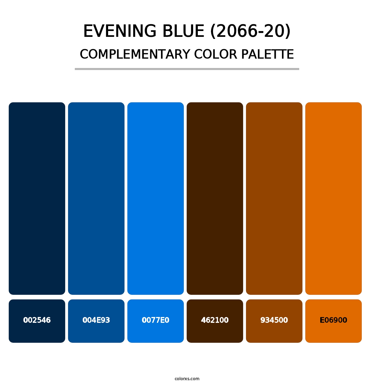 Evening Blue (2066-20) - Complementary Color Palette
