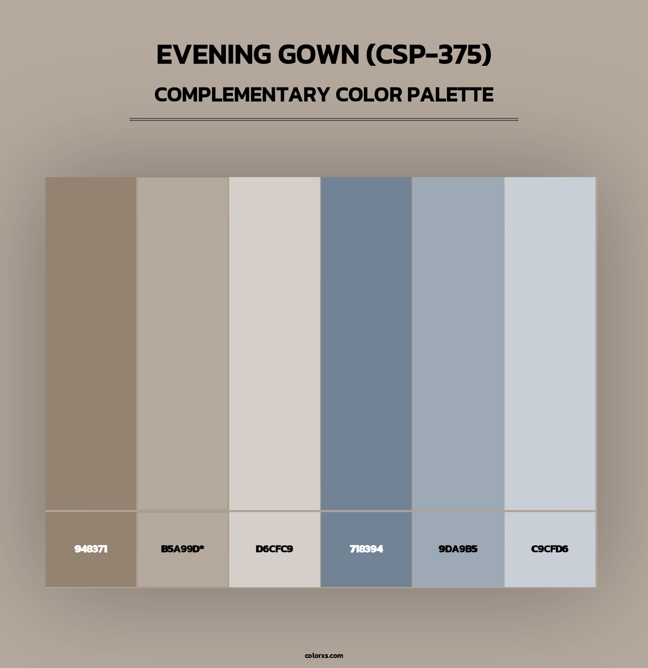 Evening Gown (CSP-375) - Complementary Color Palette