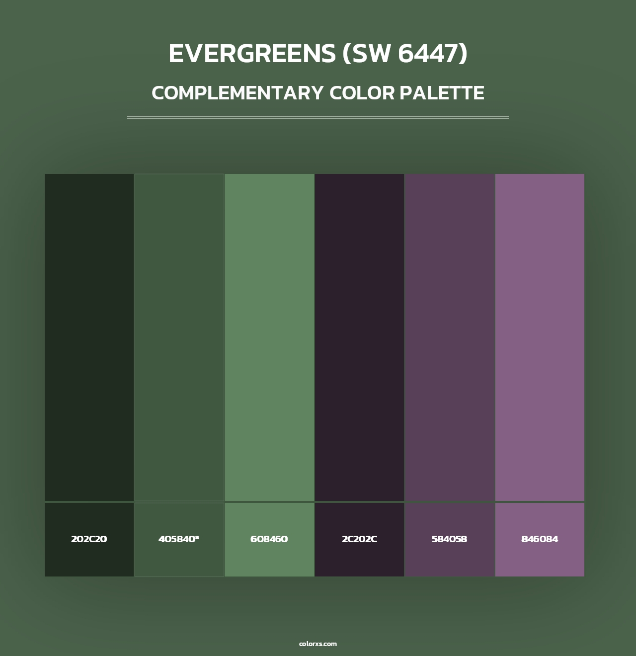 Evergreens (SW 6447) - Complementary Color Palette
