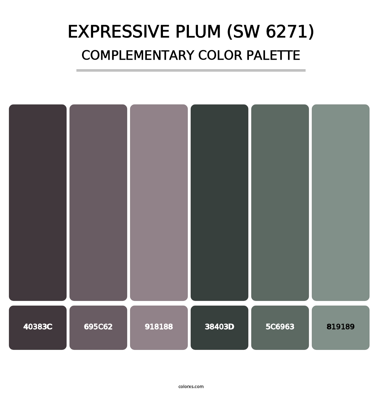 Expressive Plum (SW 6271) - Complementary Color Palette