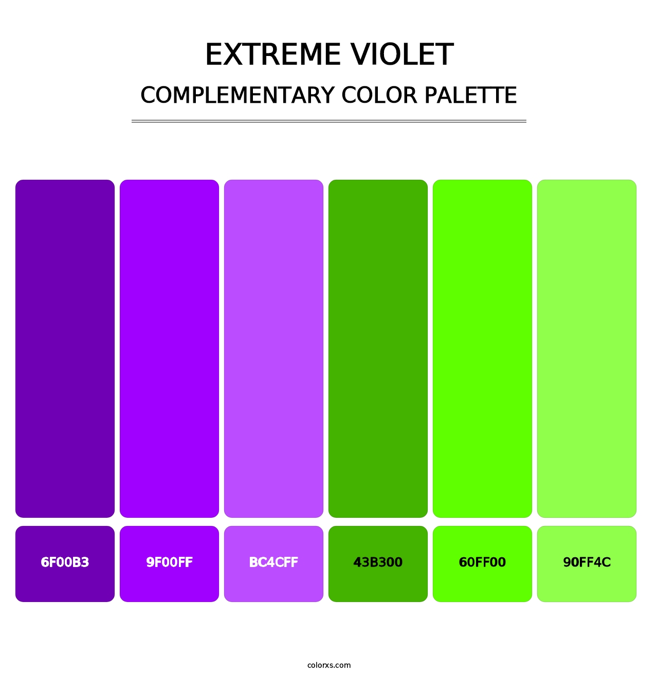 Extreme Violet - Complementary Color Palette
