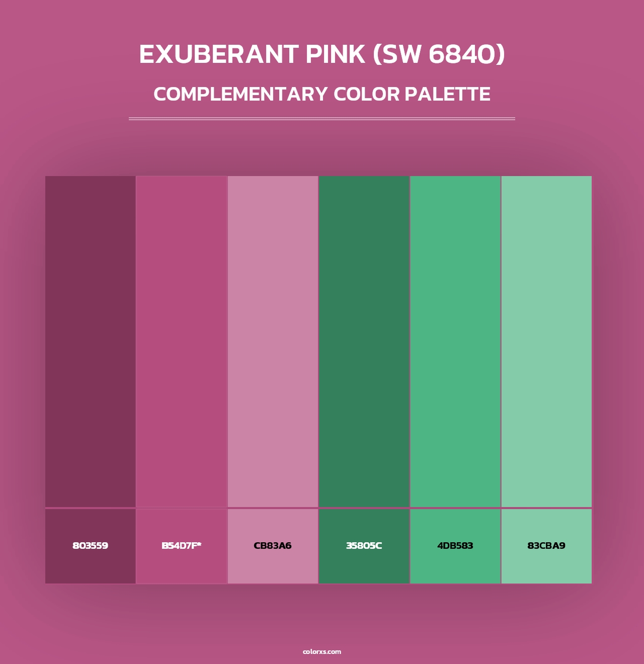 Exuberant Pink (SW 6840) - Complementary Color Palette