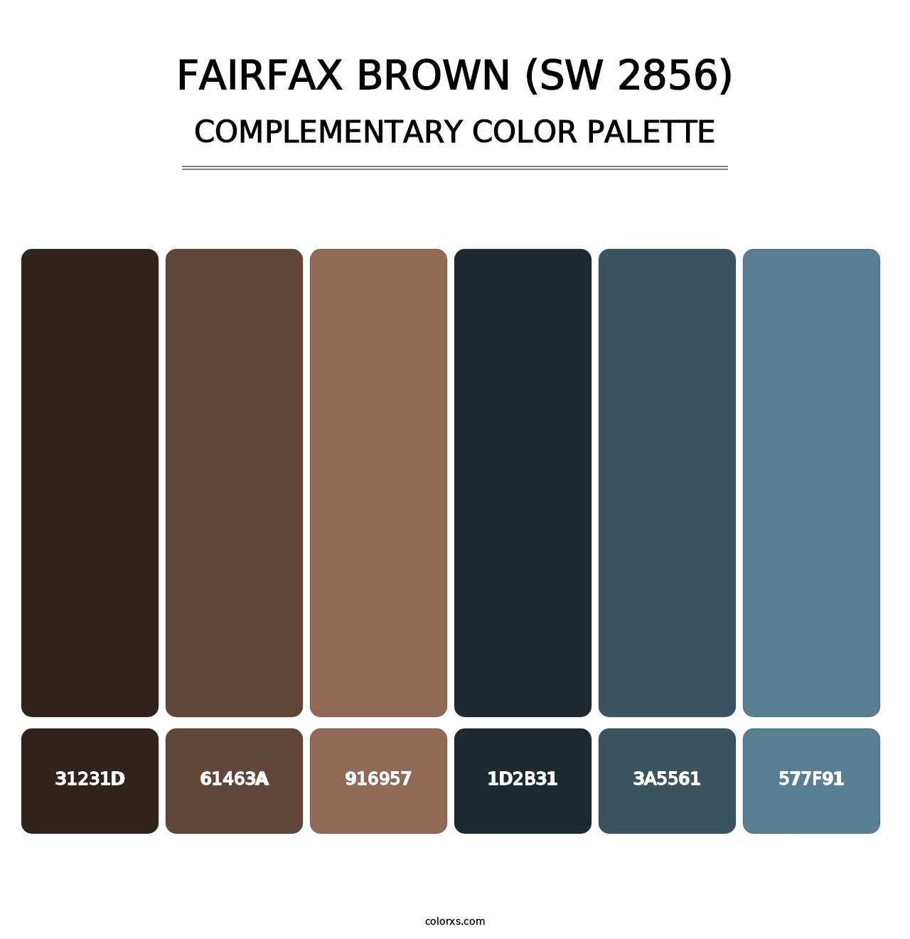 Fairfax Brown (SW 2856) - Complementary Color Palette