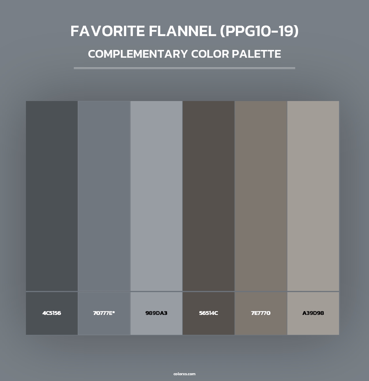 Favorite Flannel (PPG10-19) - Complementary Color Palette