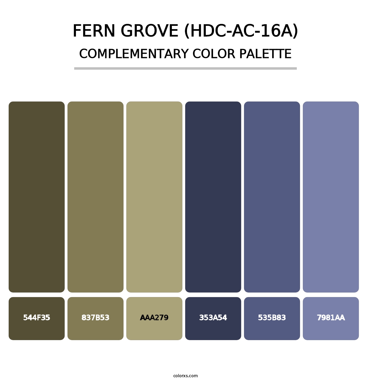 Fern Grove (HDC-AC-16A) - Complementary Color Palette