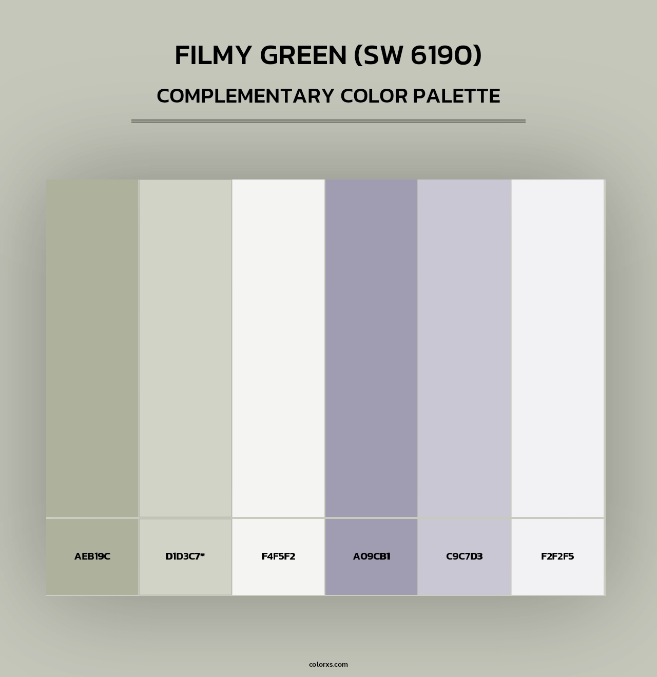 Sherwin Williams Filmy Green (SW 6190) Paint coordinating colors and