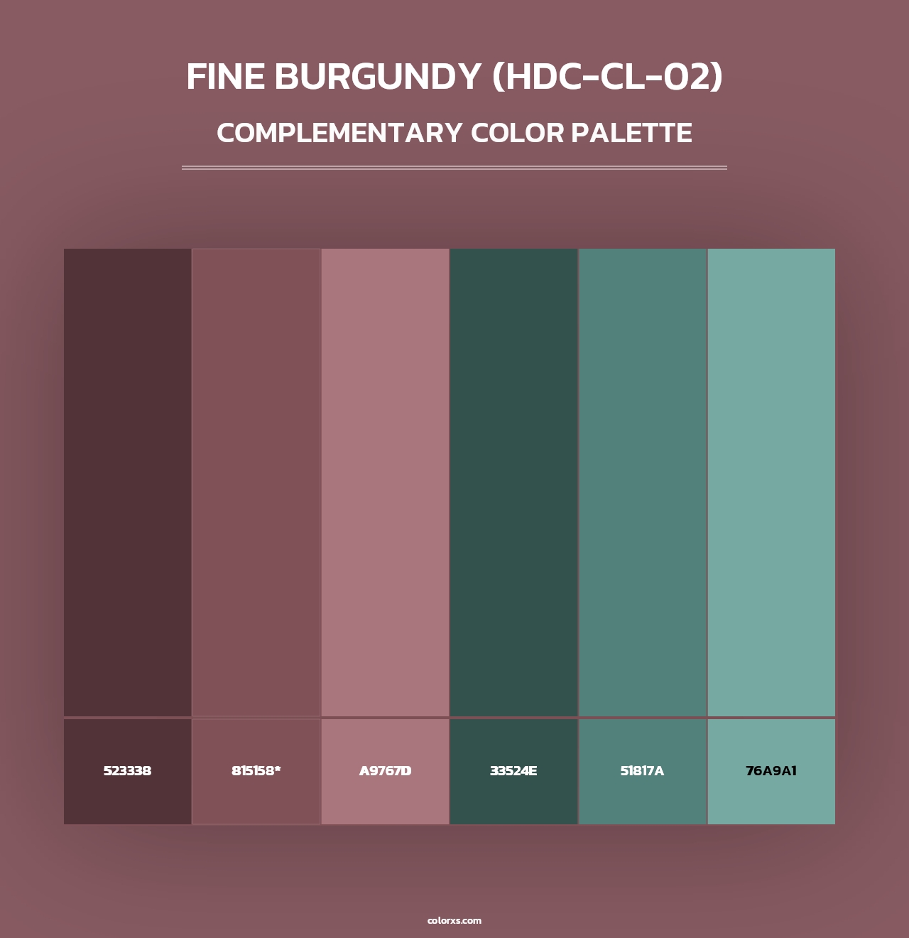 Fine Burgundy (HDC-CL-02) - Complementary Color Palette