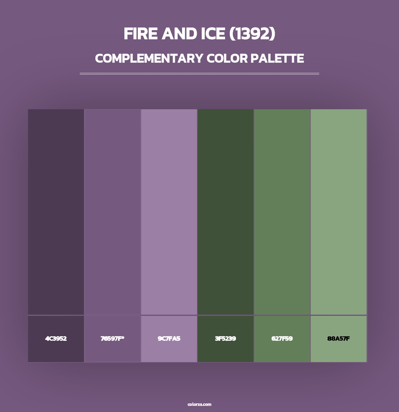 Fire and Ice (1392) - Complementary Color Palette