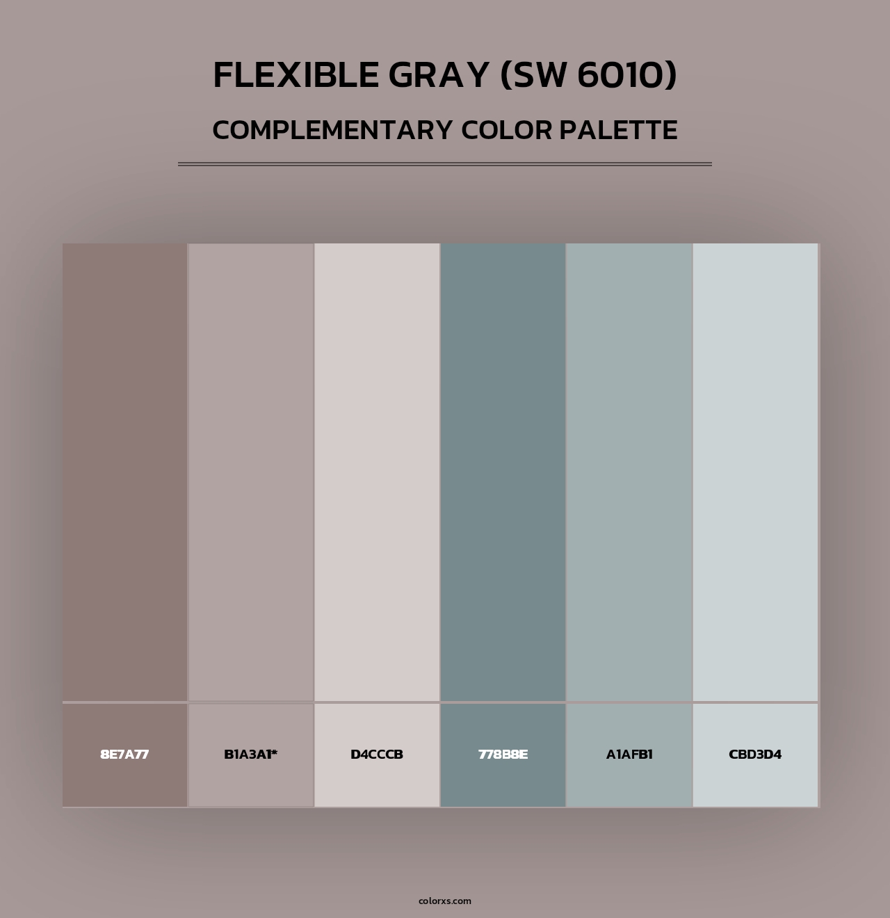 Flexible Gray (SW 6010) - Complementary Color Palette