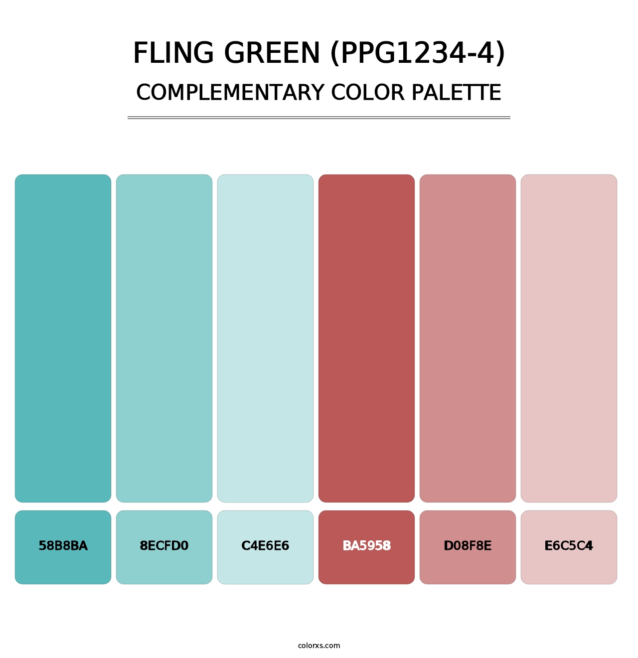 Fling Green (PPG1234-4) - Complementary Color Palette