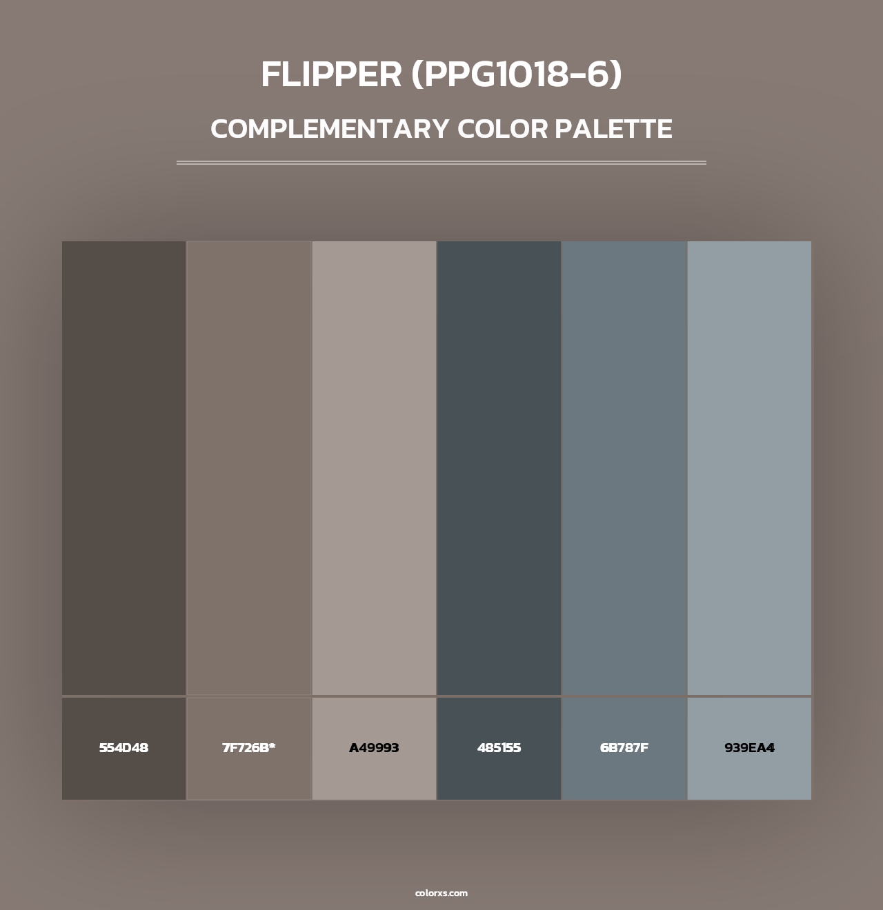 Flipper (PPG1018-6) - Complementary Color Palette