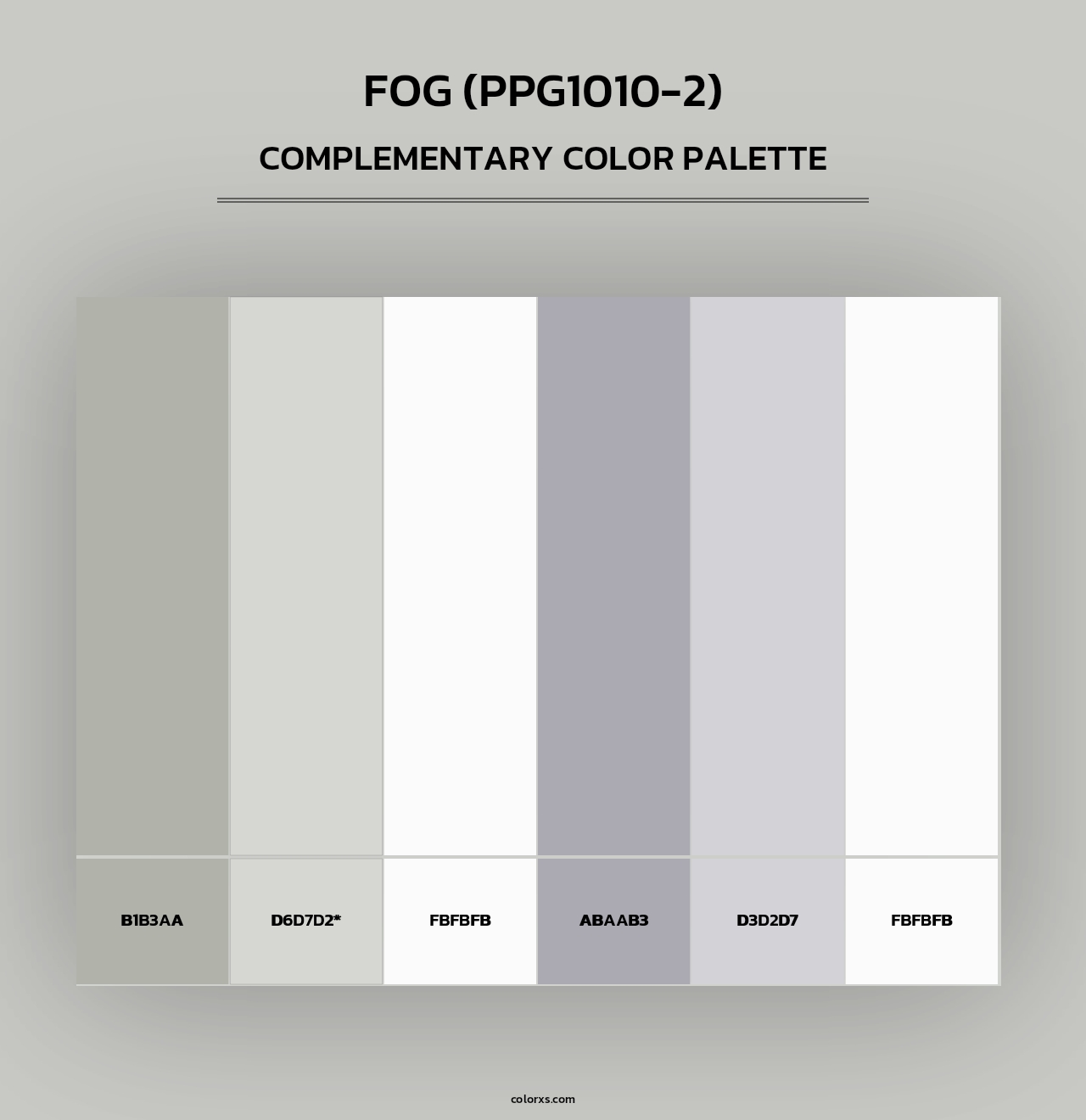 Fog (PPG1010-2) - Complementary Color Palette