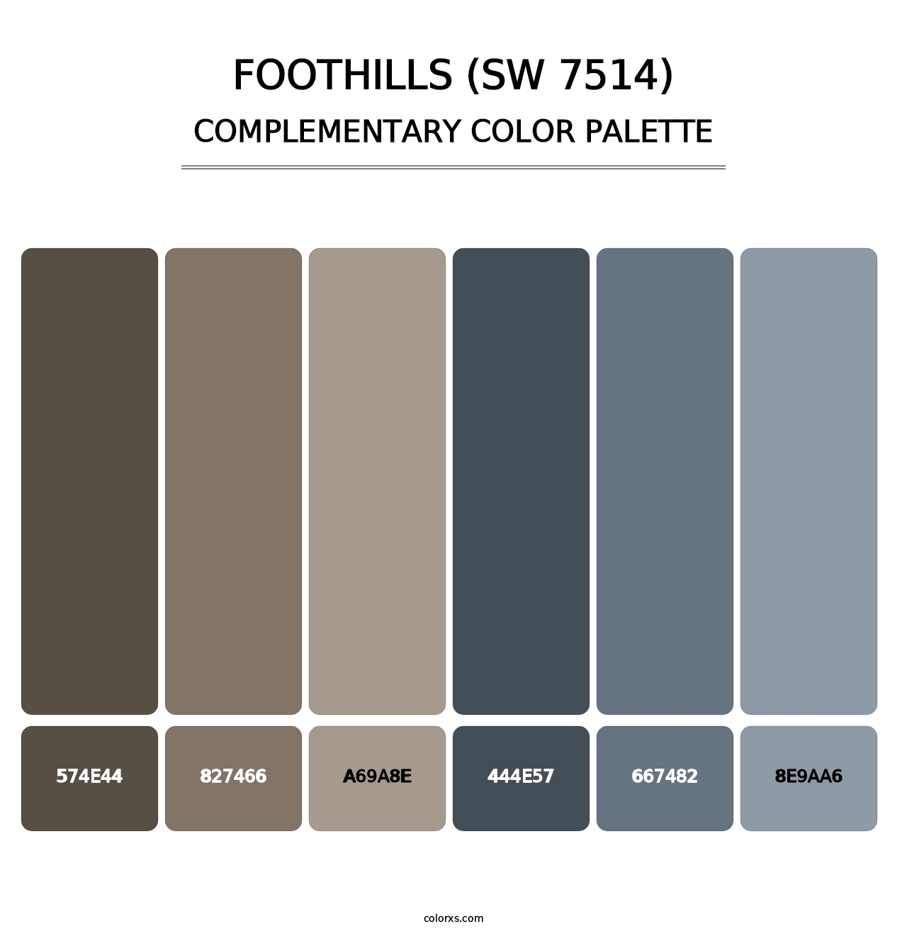 Foothills (SW 7514) - Complementary Color Palette