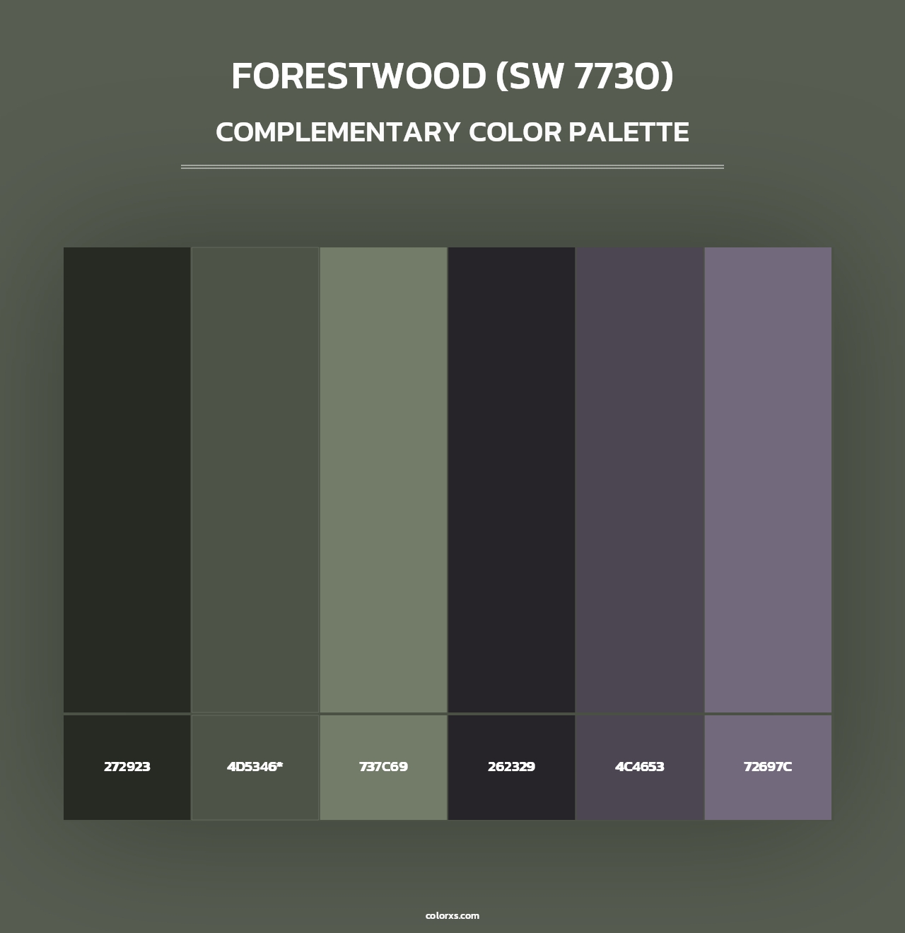 Forestwood (SW 7730) - Complementary Color Palette