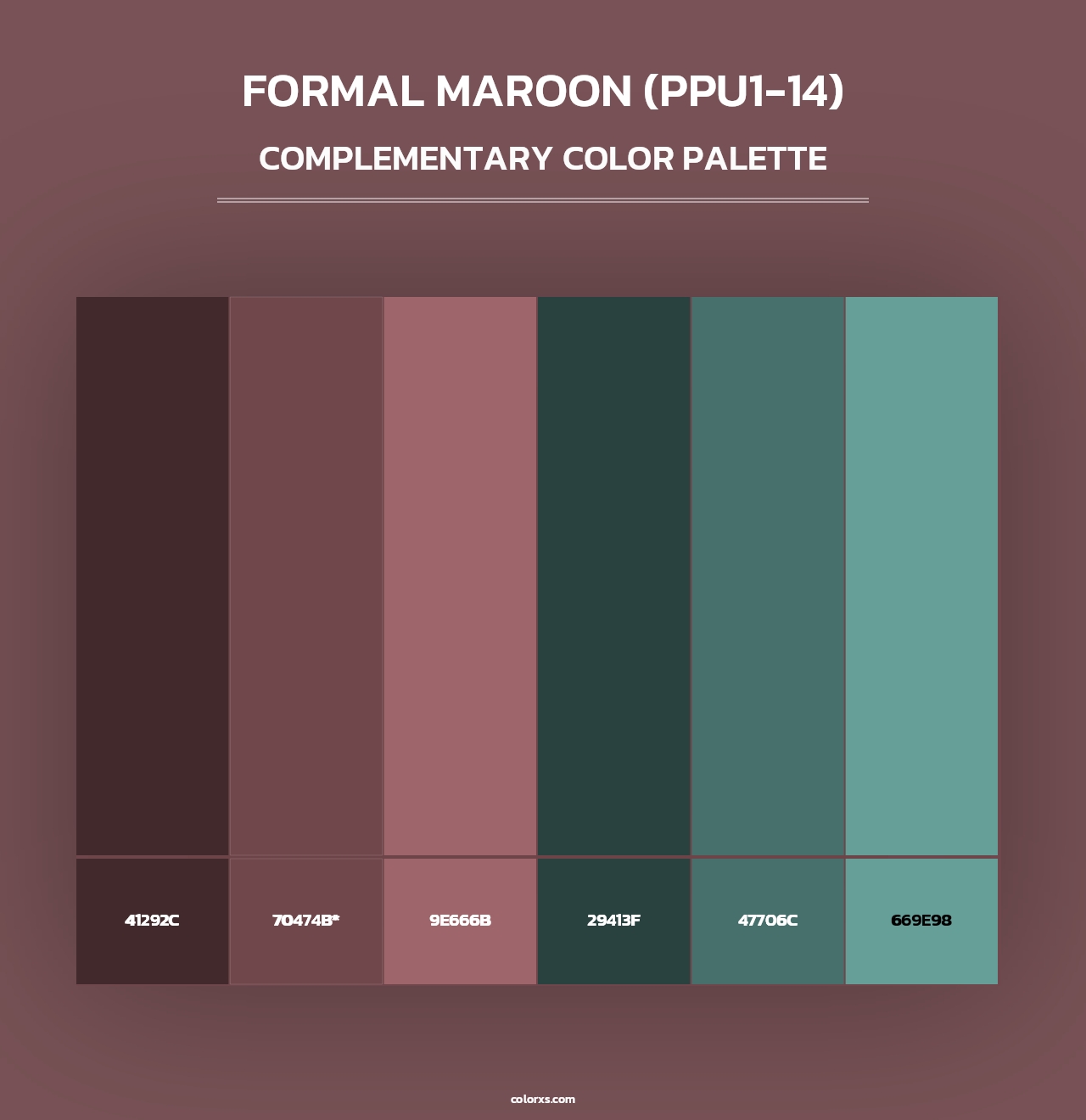 Formal Maroon (PPU1-14) - Complementary Color Palette