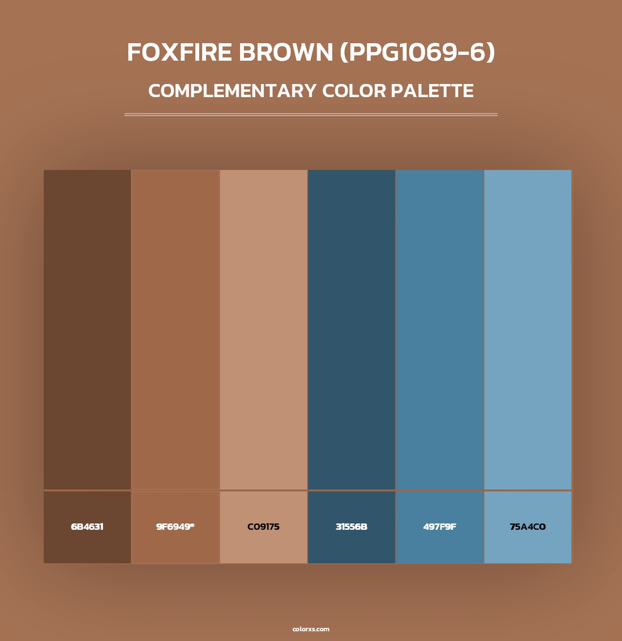 Foxfire Brown (PPG1069-6) - Complementary Color Palette