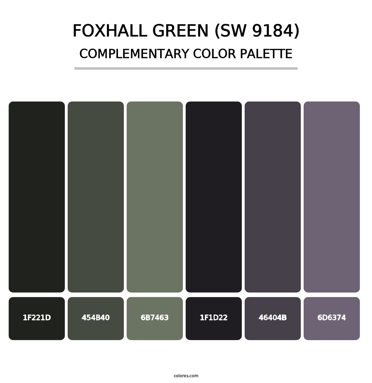 Foxhall Green (SW 9184) - Complementary Color Palette