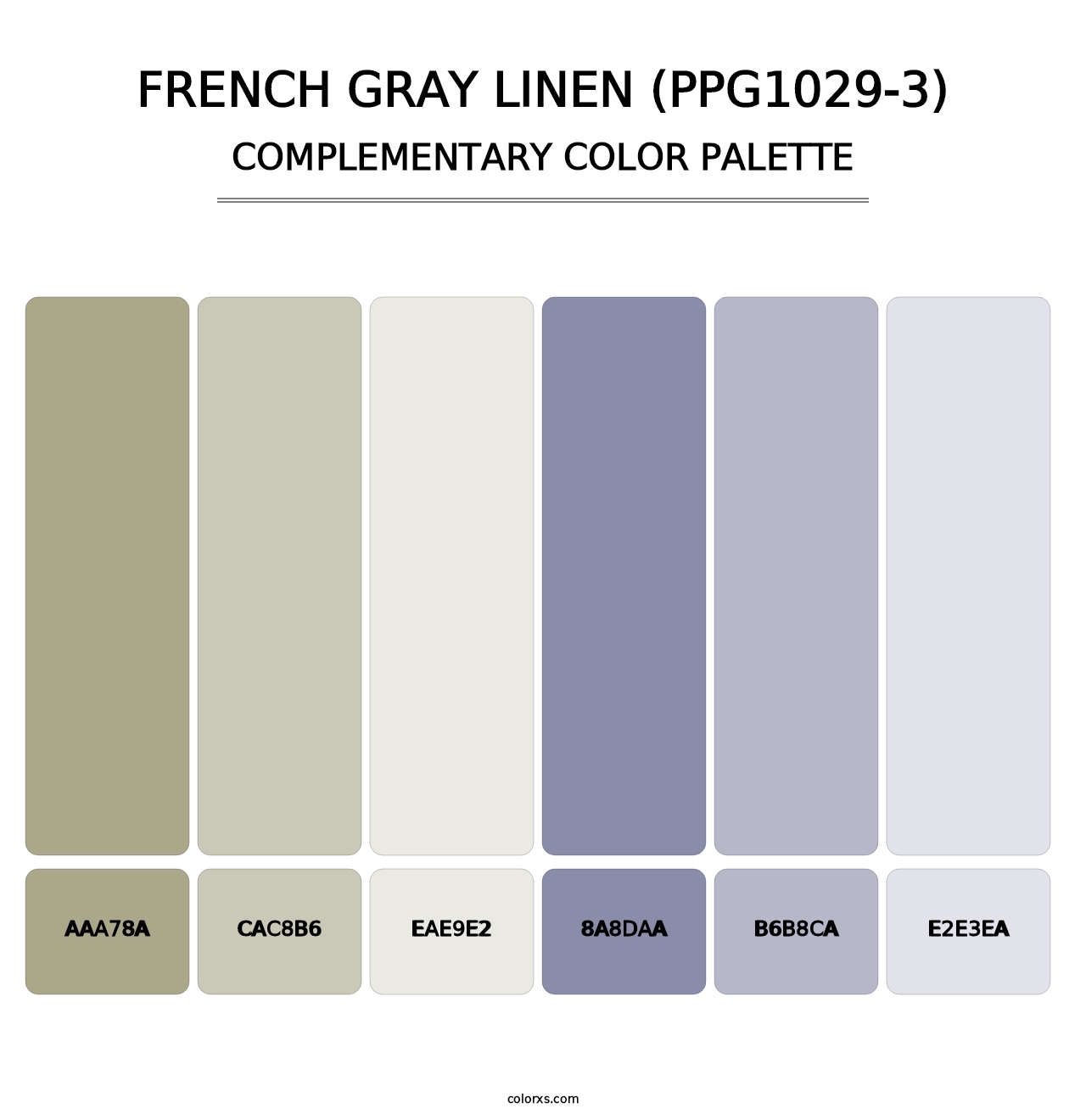 French Gray Linen (PPG1029-3) - Complementary Color Palette