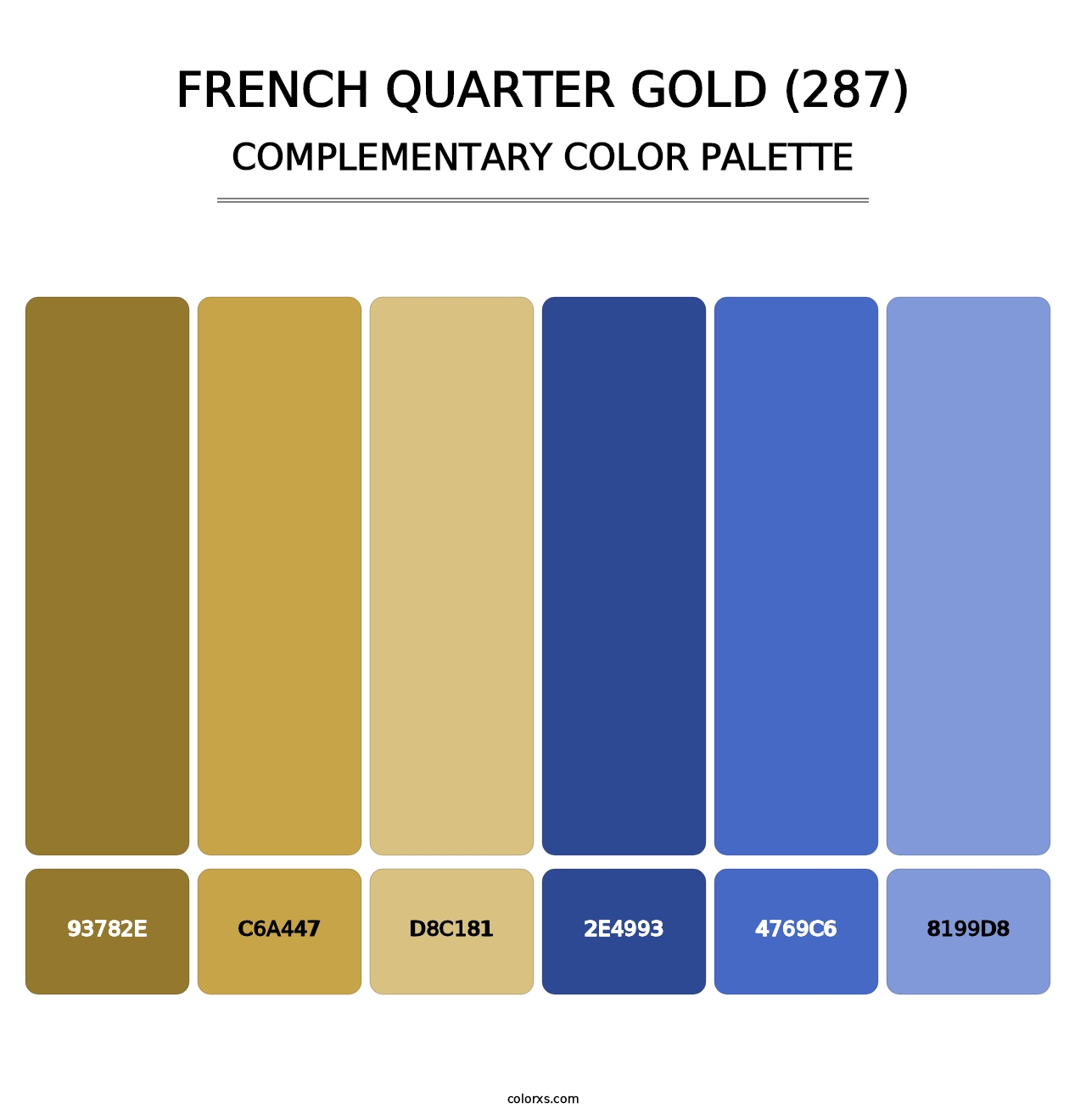 French Quarter Gold (287) - Complementary Color Palette