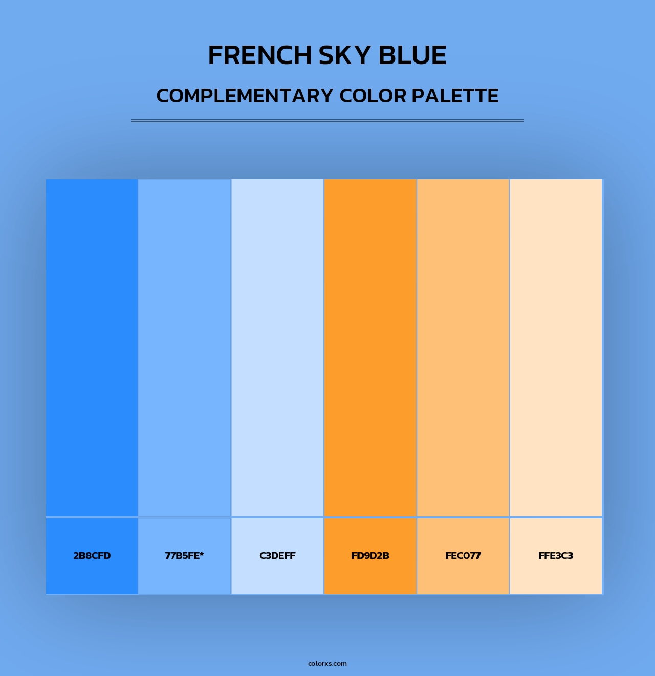 French Sky Blue - Complementary Color Palette