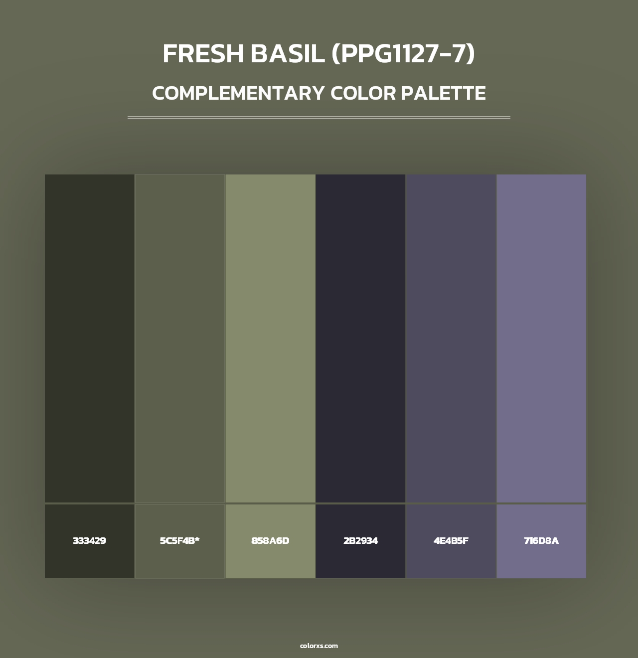 Fresh Basil (PPG1127-7) - Complementary Color Palette