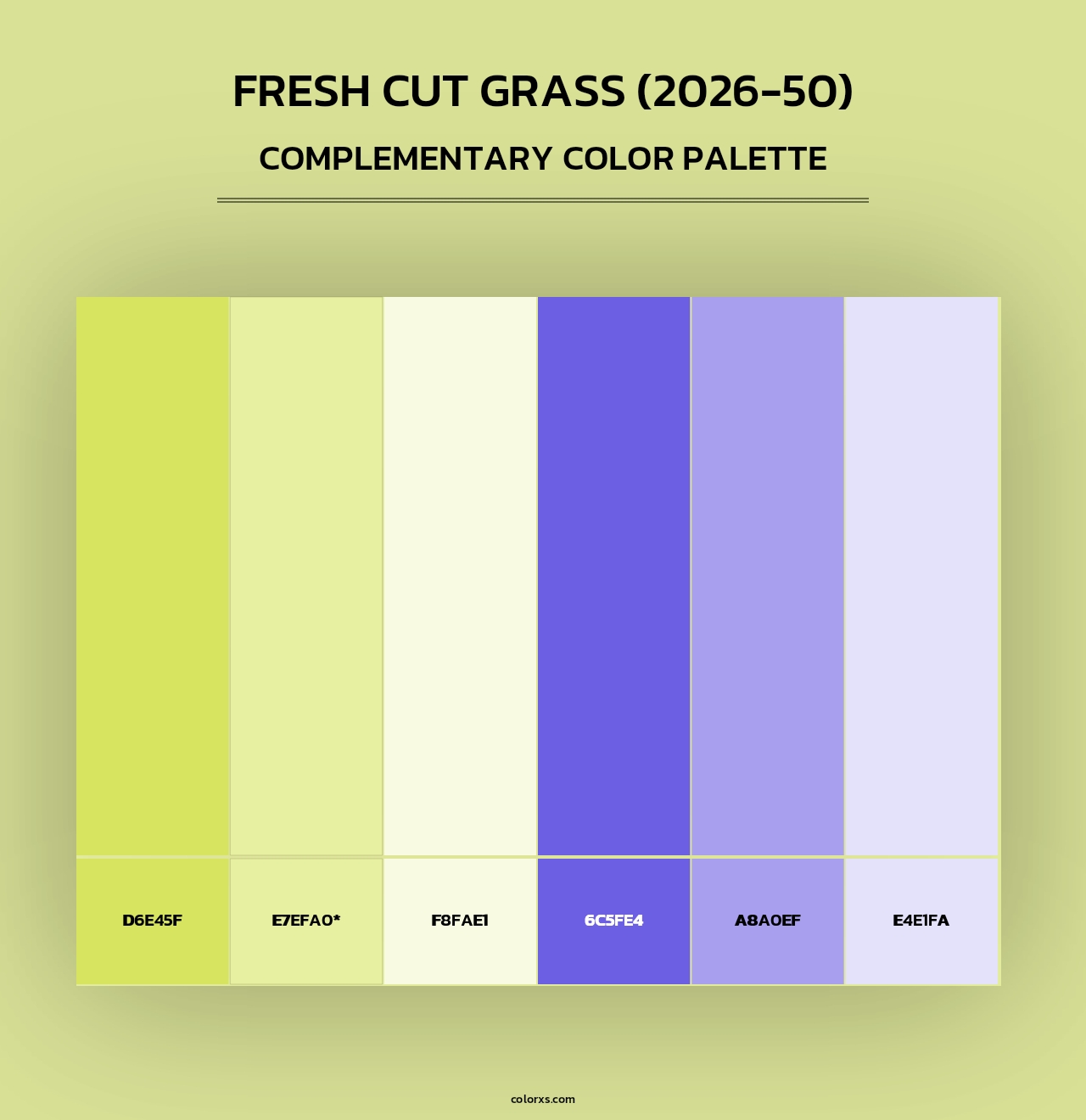 Fresh Cut Grass (2026-50) - Complementary Color Palette