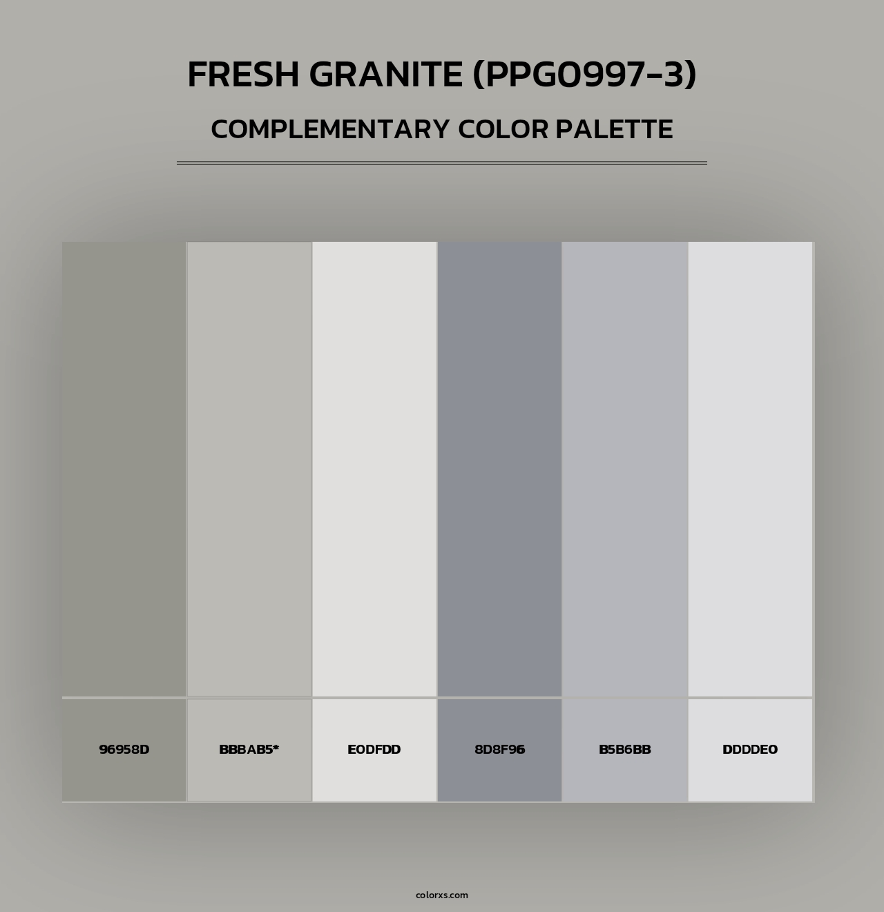Fresh Granite (PPG0997-3) - Complementary Color Palette