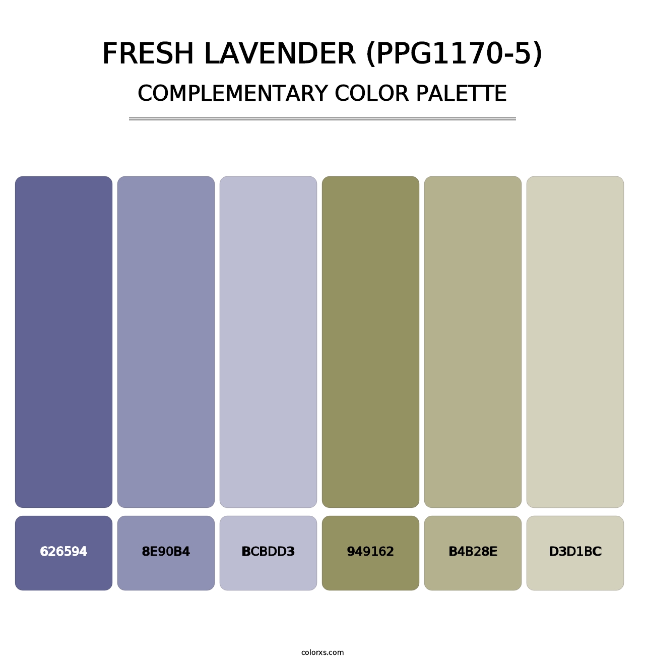 Fresh Lavender (PPG1170-5) - Complementary Color Palette