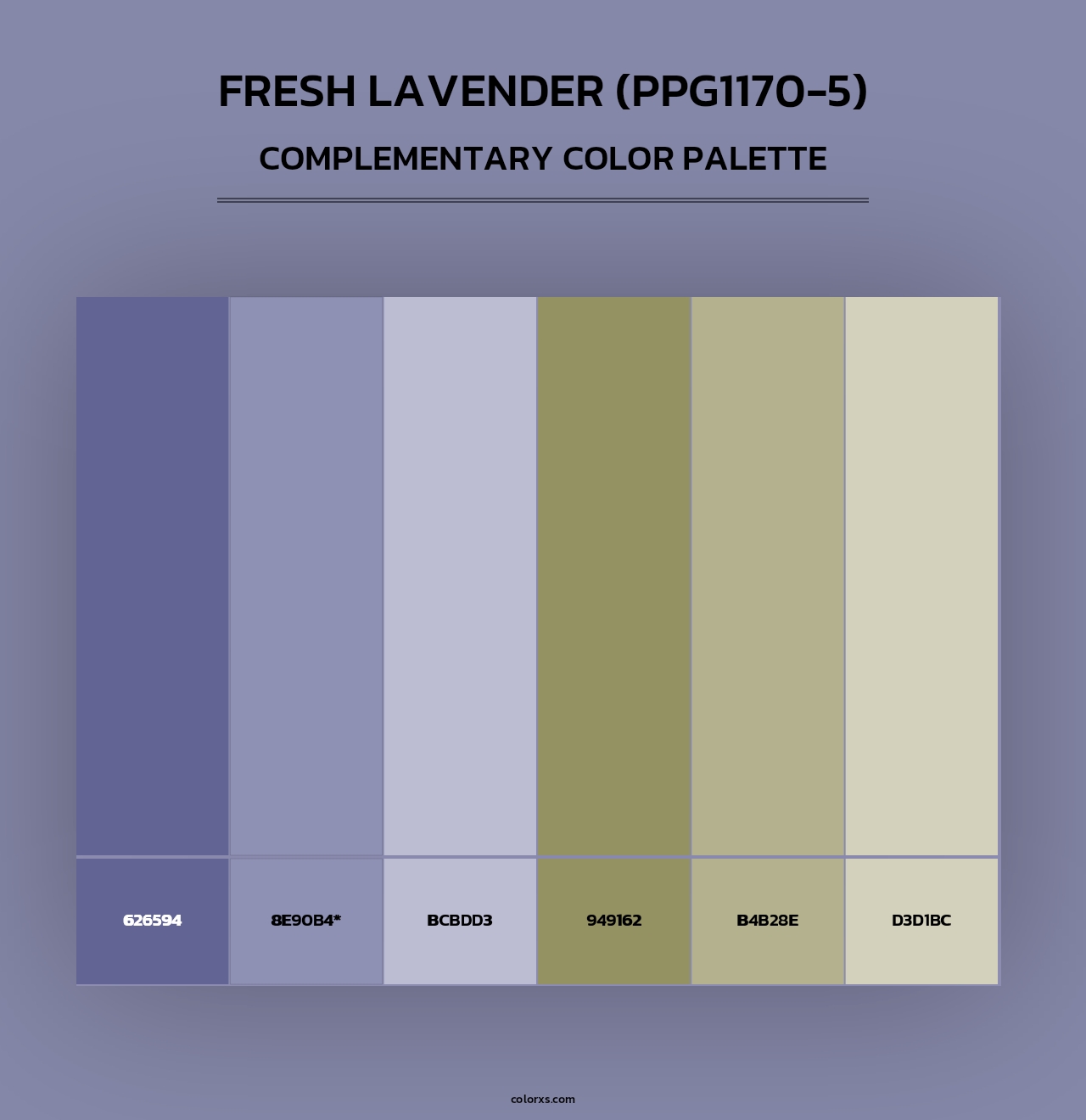 Fresh Lavender (PPG1170-5) - Complementary Color Palette