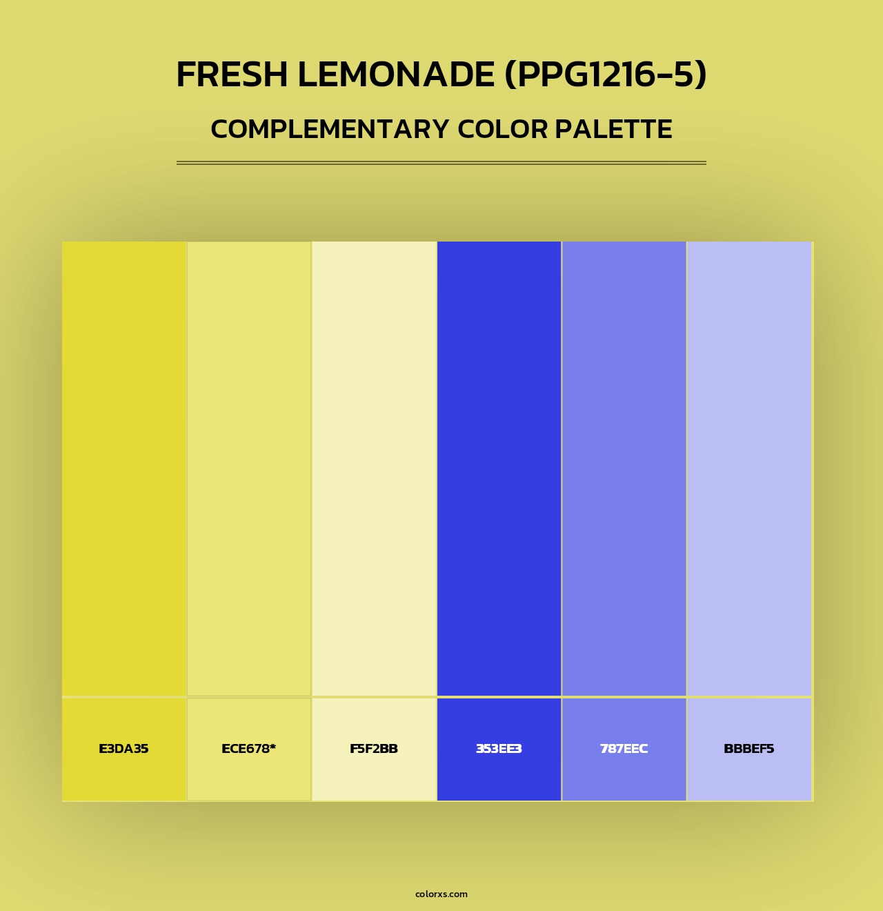 Fresh Lemonade (PPG1216-5) - Complementary Color Palette