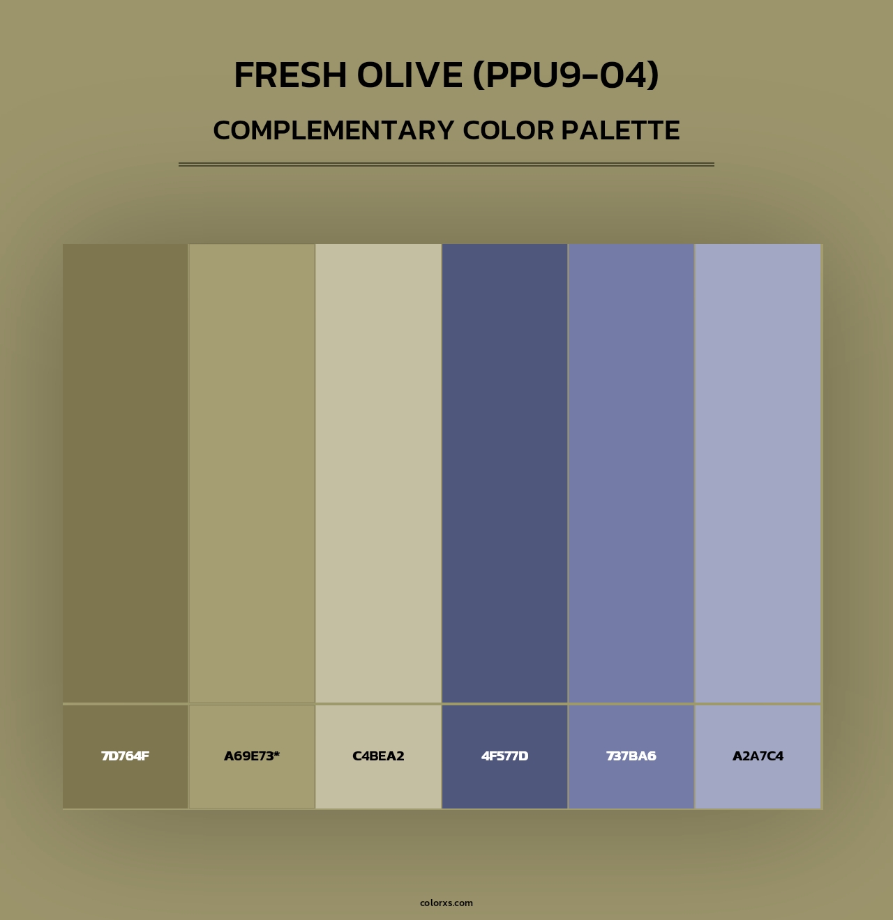 Fresh Olive (PPU9-04) - Complementary Color Palette