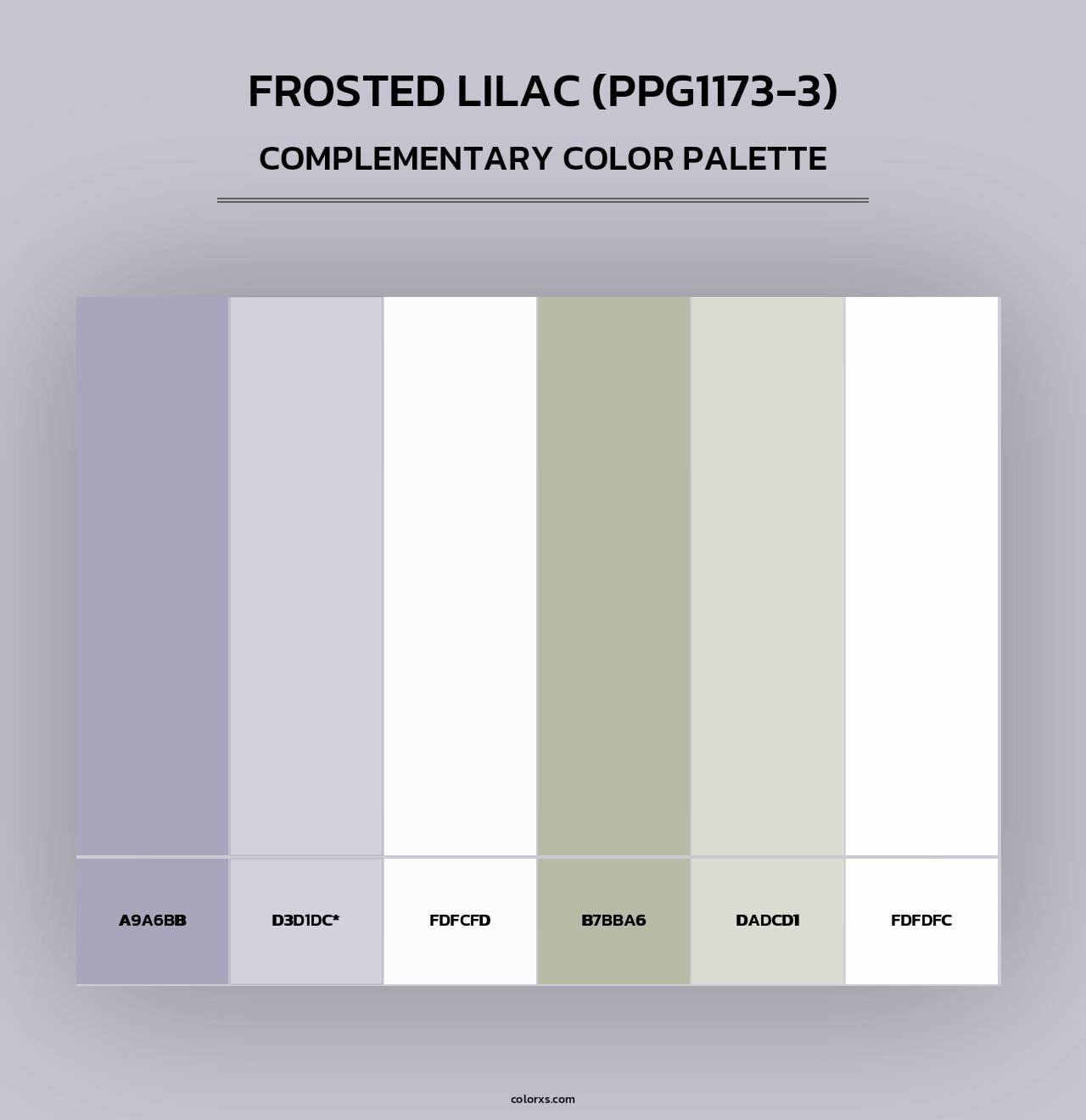 Frosted Lilac (PPG1173-3) - Complementary Color Palette