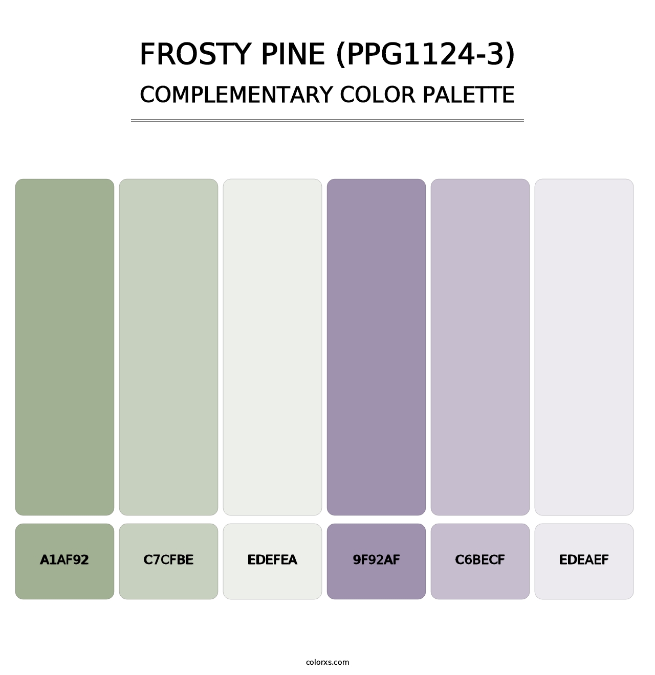 Frosty Pine (PPG1124-3) - Complementary Color Palette