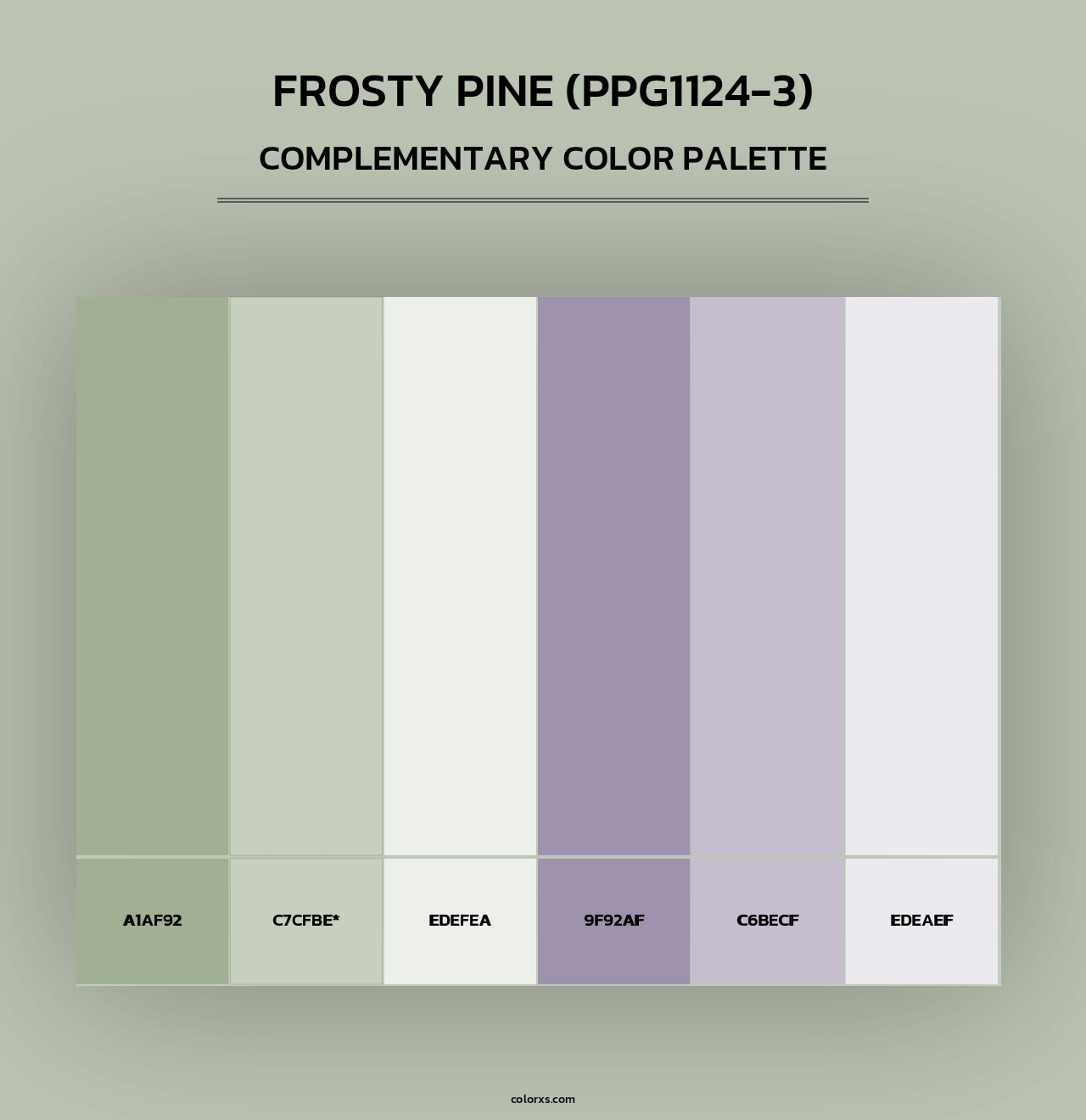Frosty Pine (PPG1124-3) - Complementary Color Palette