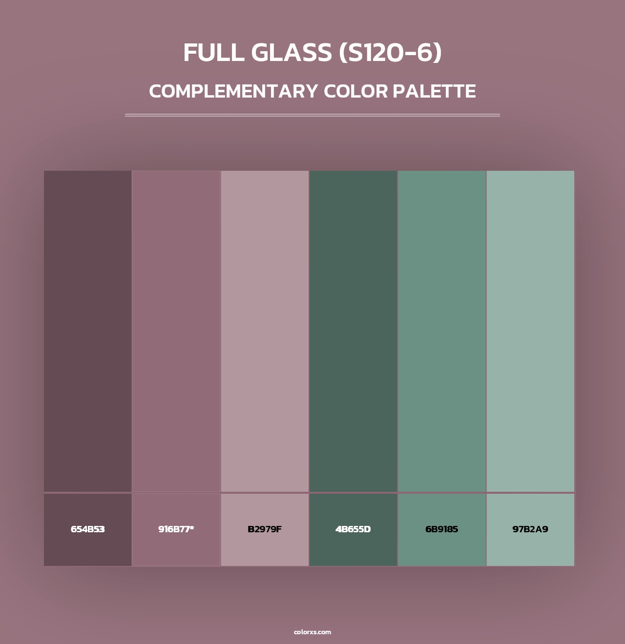 Full Glass (S120-6) - Complementary Color Palette