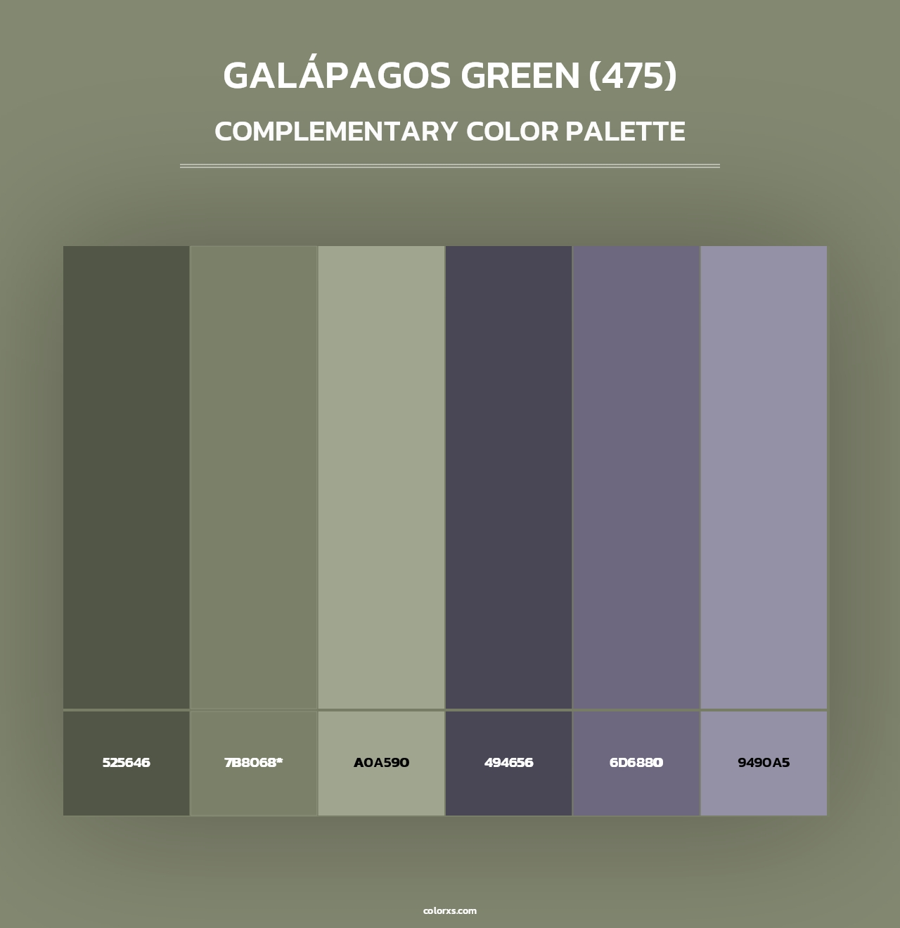 Galápagos Green (475) - Complementary Color Palette