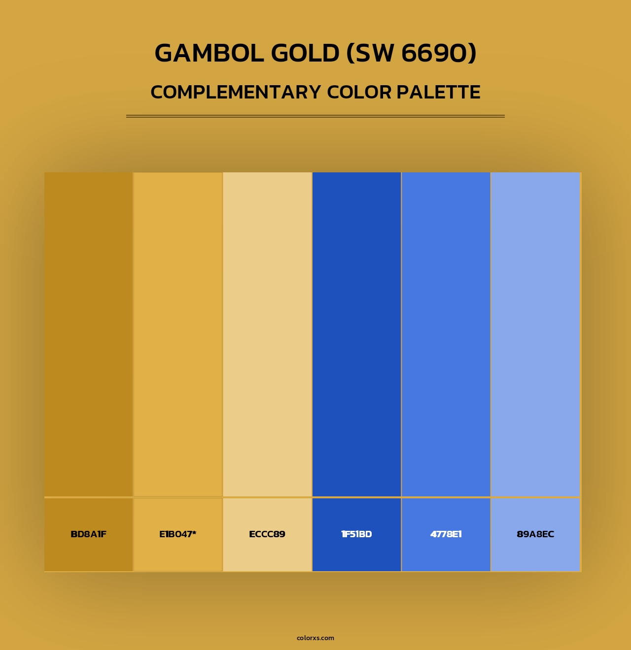 Gambol Gold (SW 6690) - Complementary Color Palette