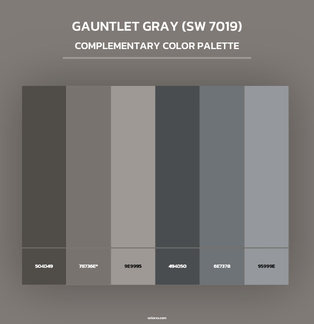 Gauntlet Gray (SW 7019) - Complementary Color Palette