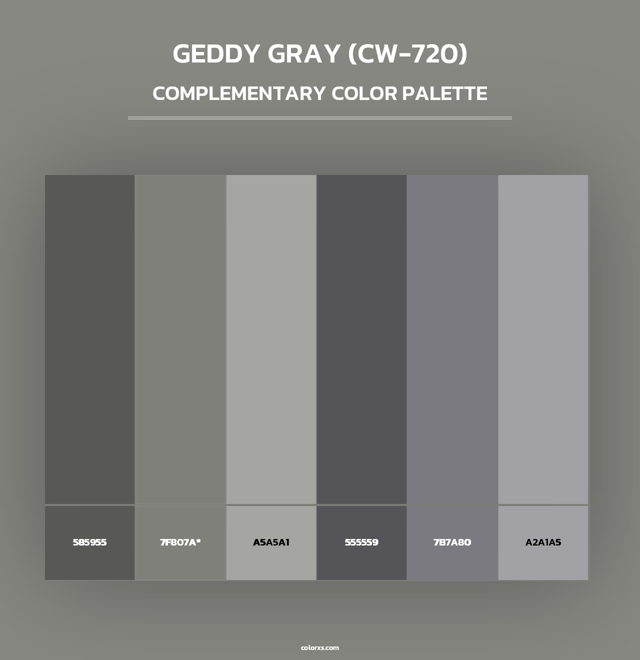 Geddy Gray (CW-720) - Complementary Color Palette