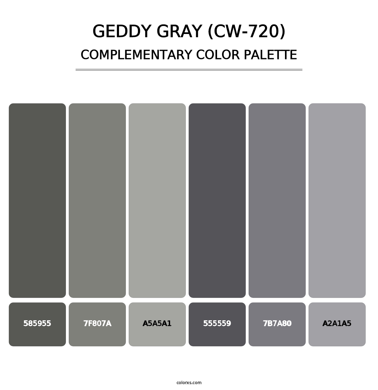 Geddy Gray (CW-720) - Complementary Color Palette