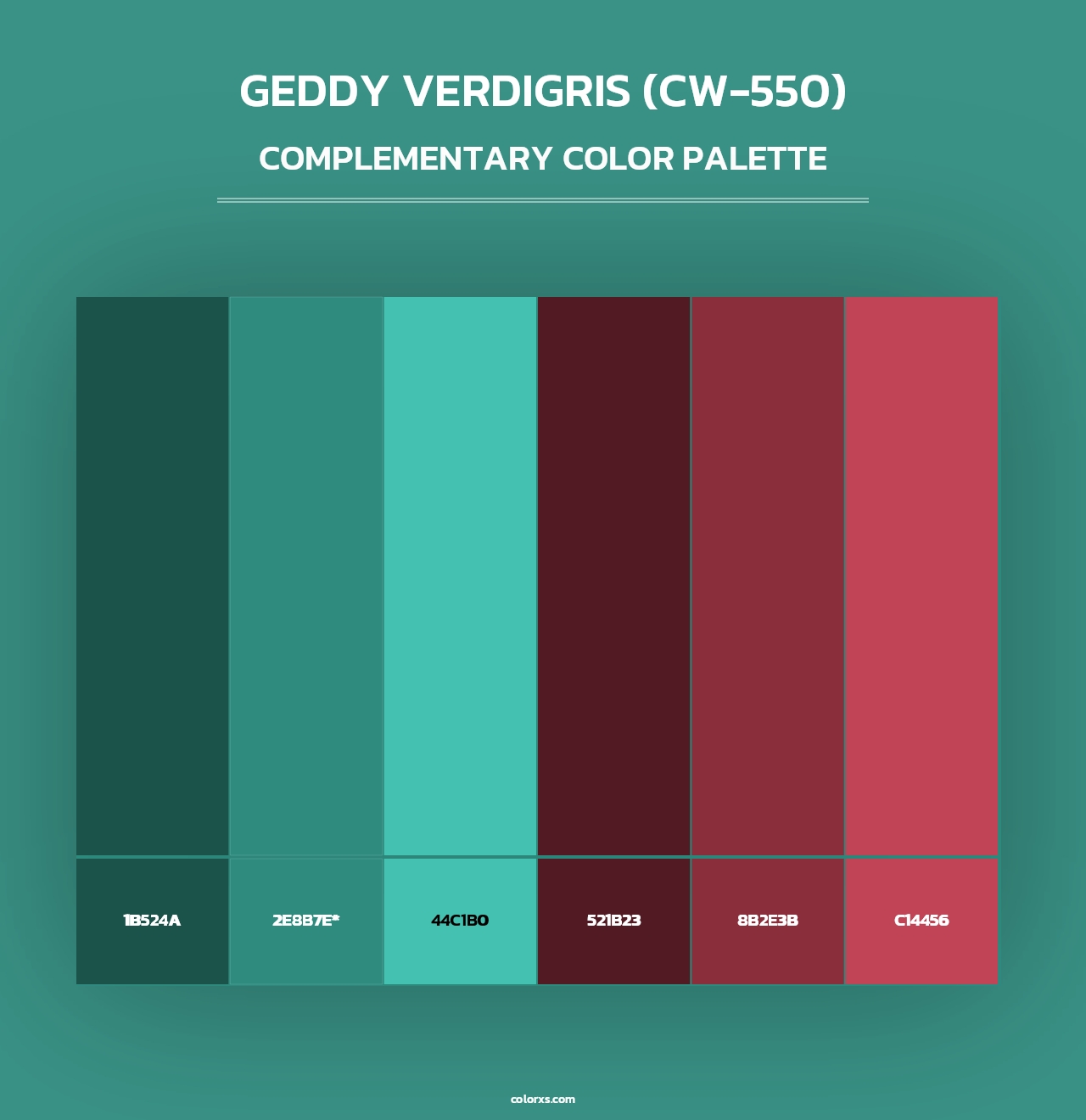 Geddy Verdigris (CW-550) - Complementary Color Palette