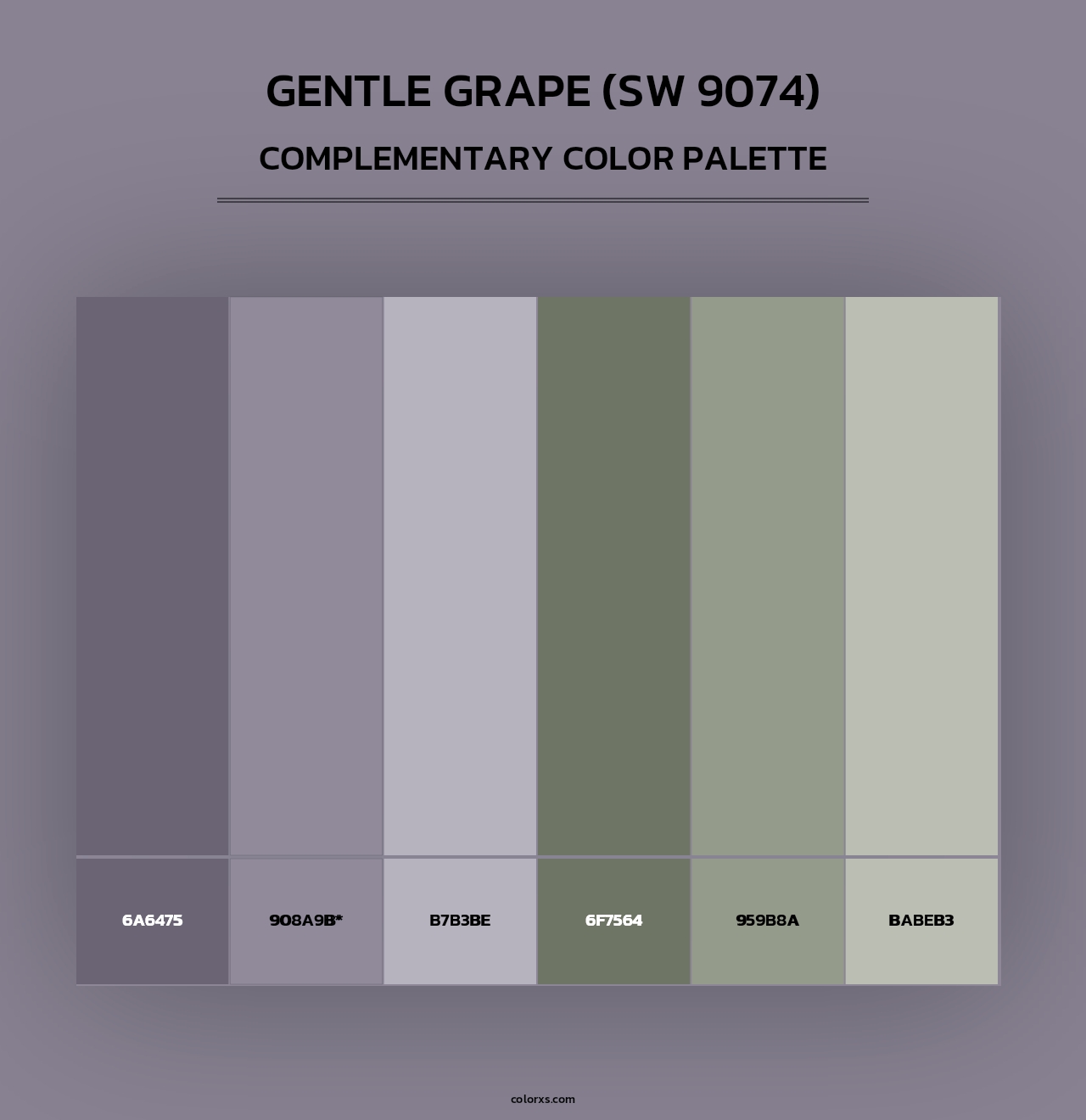 Gentle Grape (SW 9074) - Complementary Color Palette