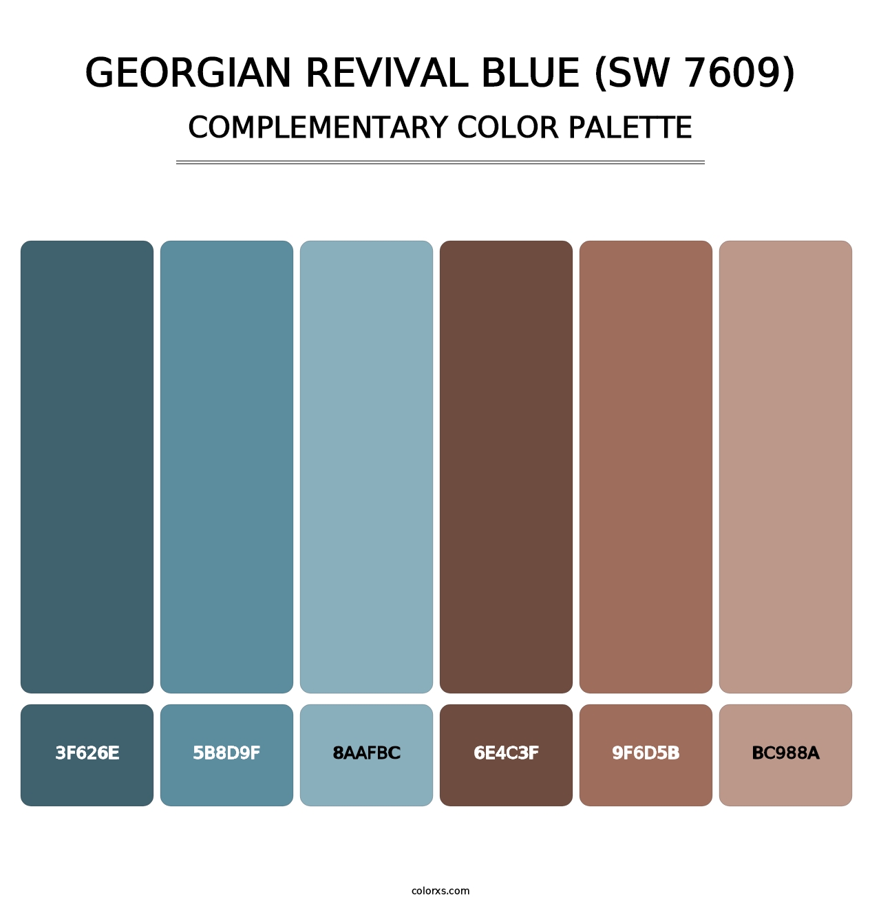 Georgian Revival Blue (SW 7609) - Complementary Color Palette