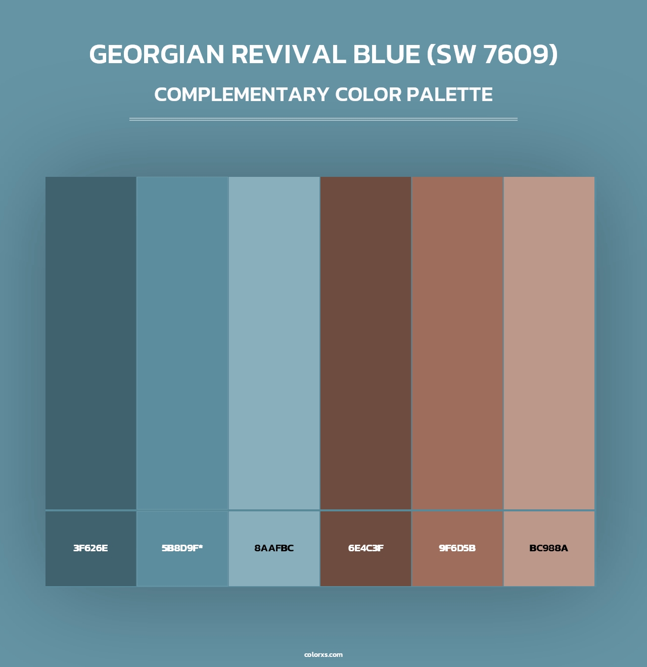 Georgian Revival Blue (SW 7609) - Complementary Color Palette