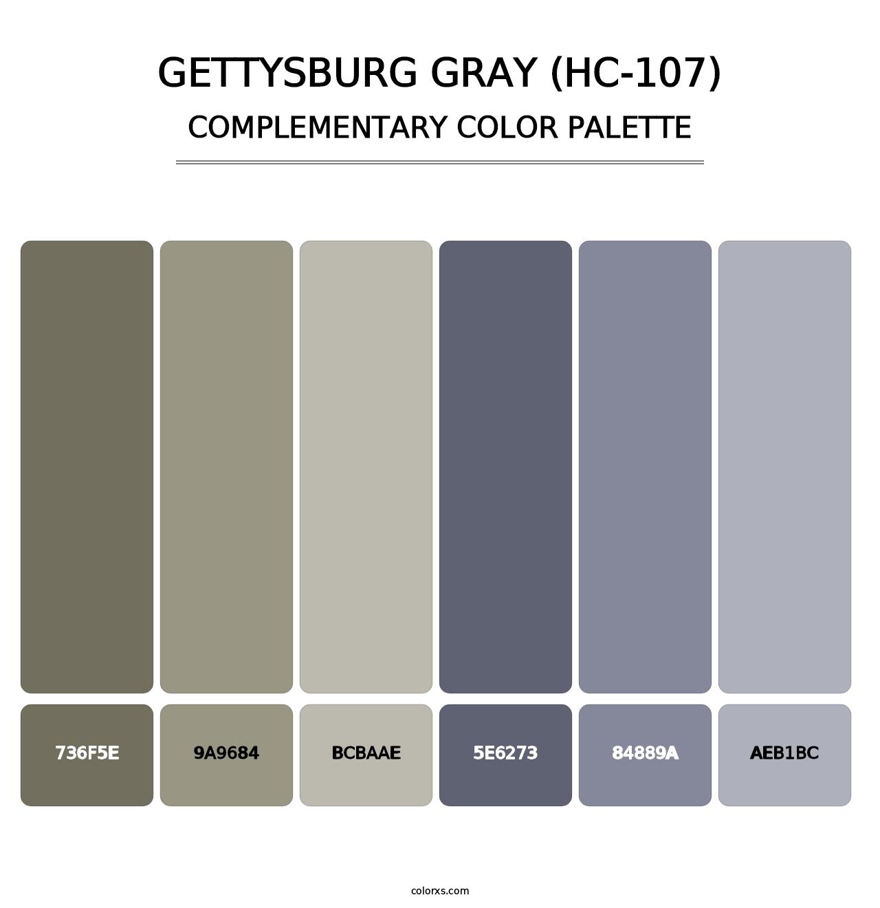 Gettysburg Gray (HC-107) - Complementary Color Palette