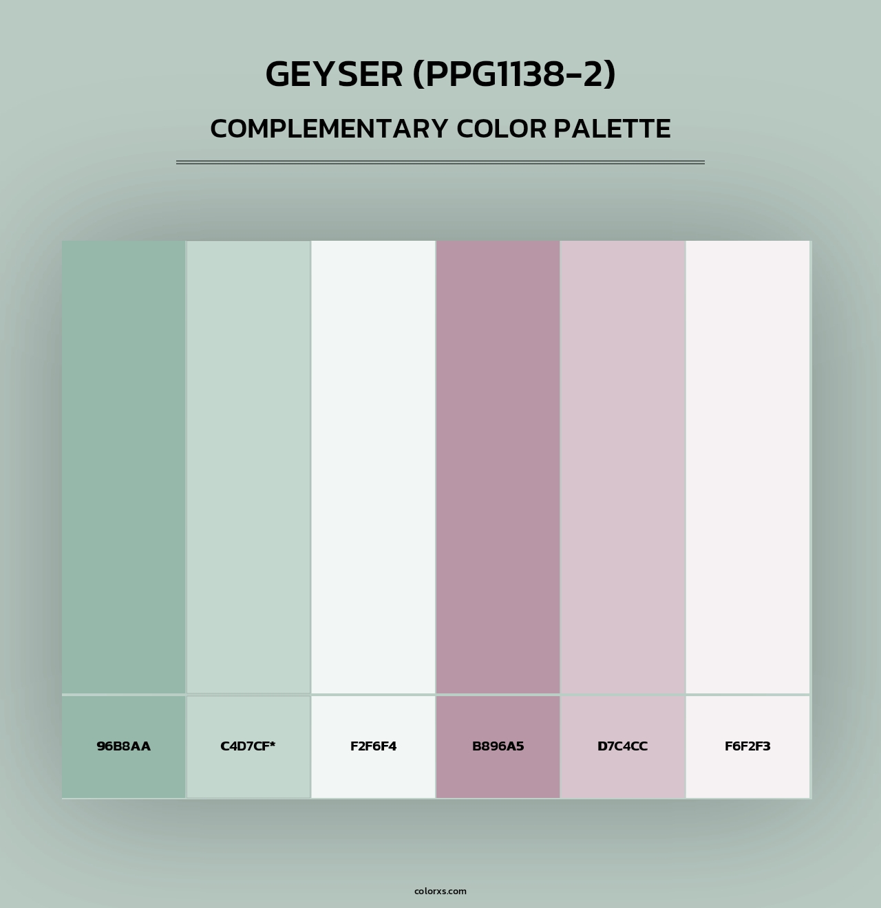 Geyser (PPG1138-2) - Complementary Color Palette