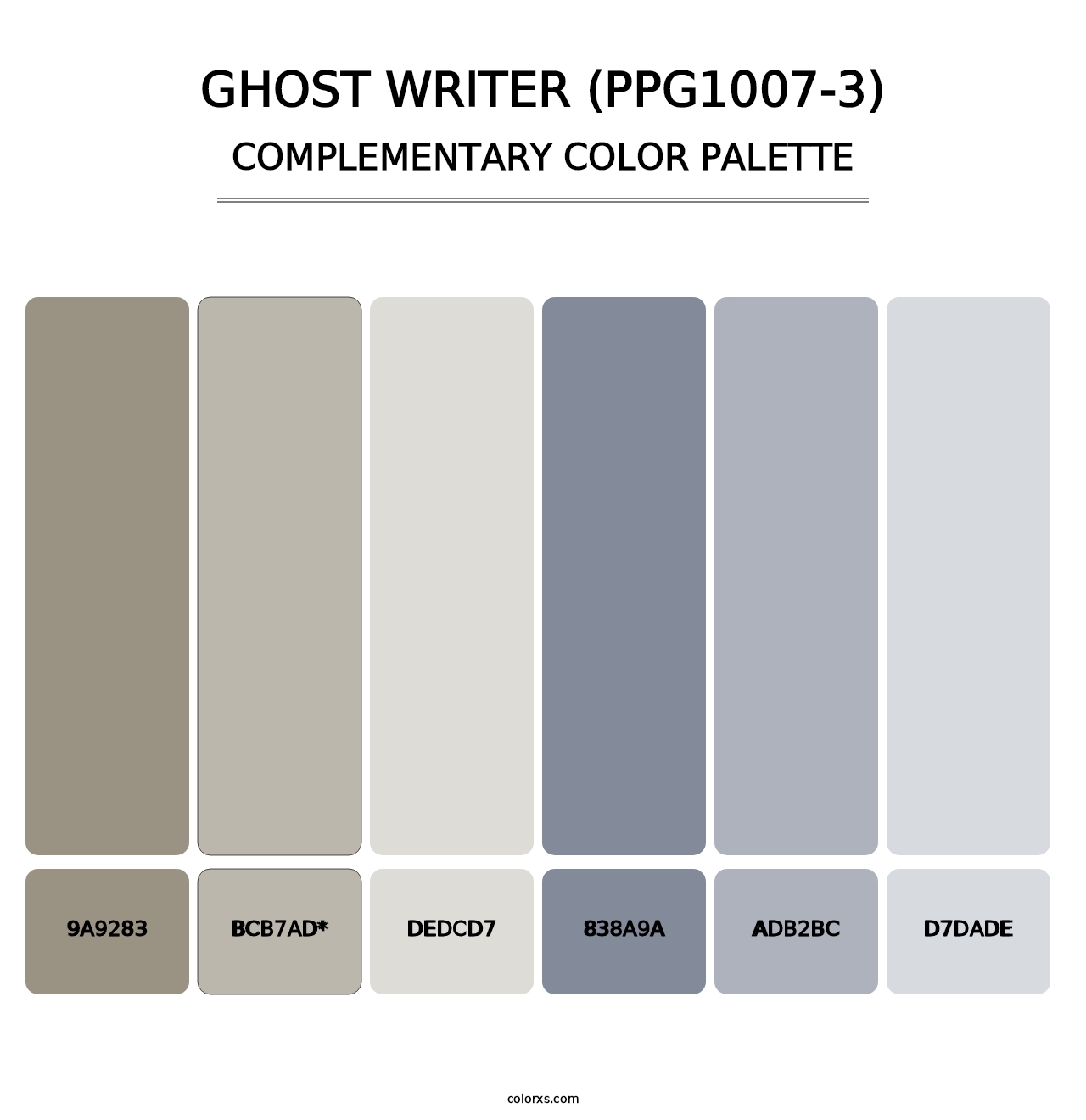 Ghost Writer (PPG1007-3) - Complementary Color Palette