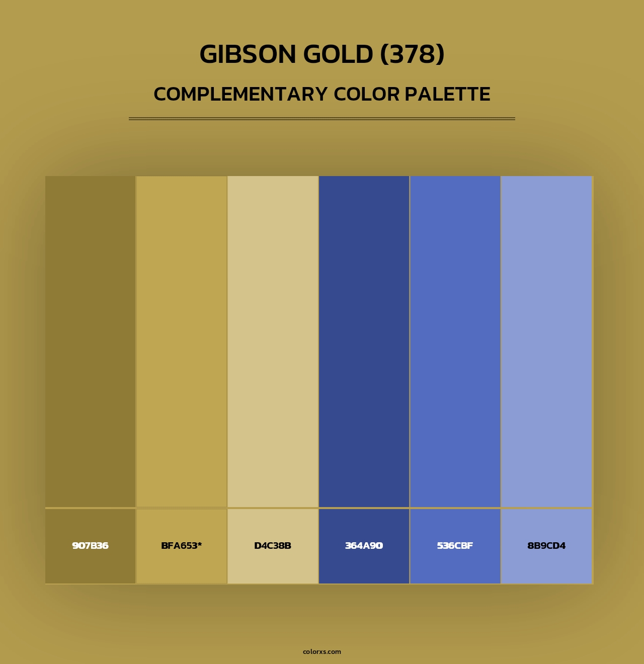 Gibson Gold (378) - Complementary Color Palette