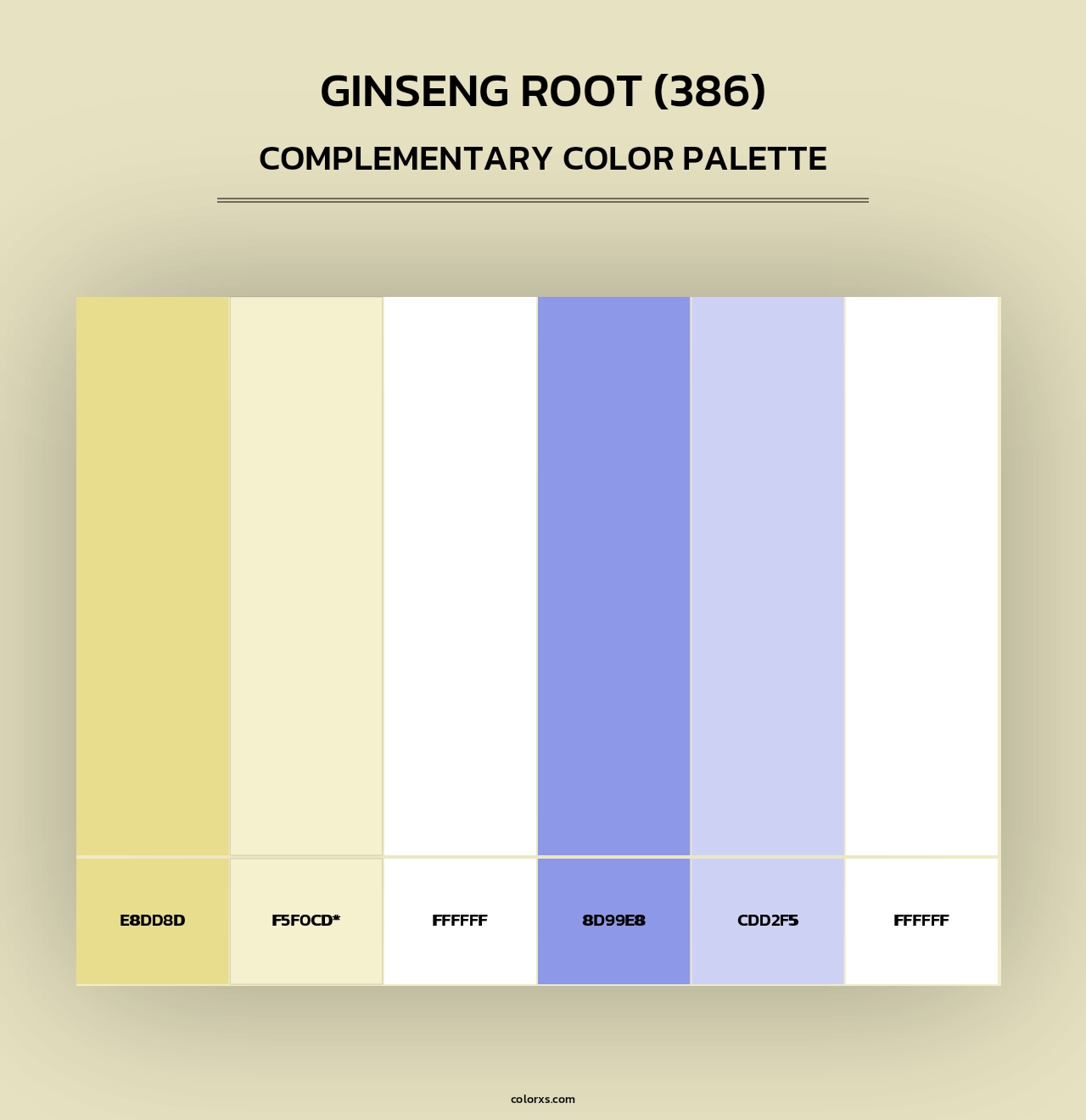 Ginseng Root (386) - Complementary Color Palette